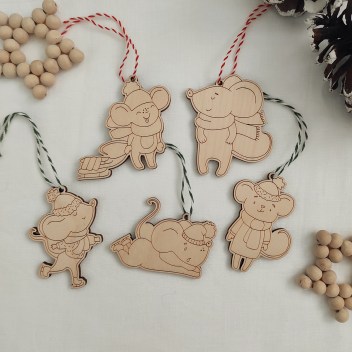 Set vianočných ozdôb - Myšky