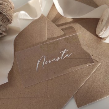 ideatree, svadba, oslava, menovka, svadobné menovky, transparentné menovky, nové mesto nad váhom