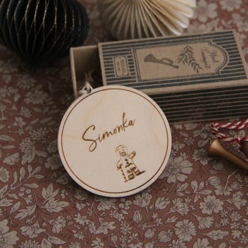 vianočná ozdoba, vianočná menovka, s menom, na mikulášsku čižmu, vianočné dekorácie, drevo, preglejka, vianoce, nové mesto nad váhom